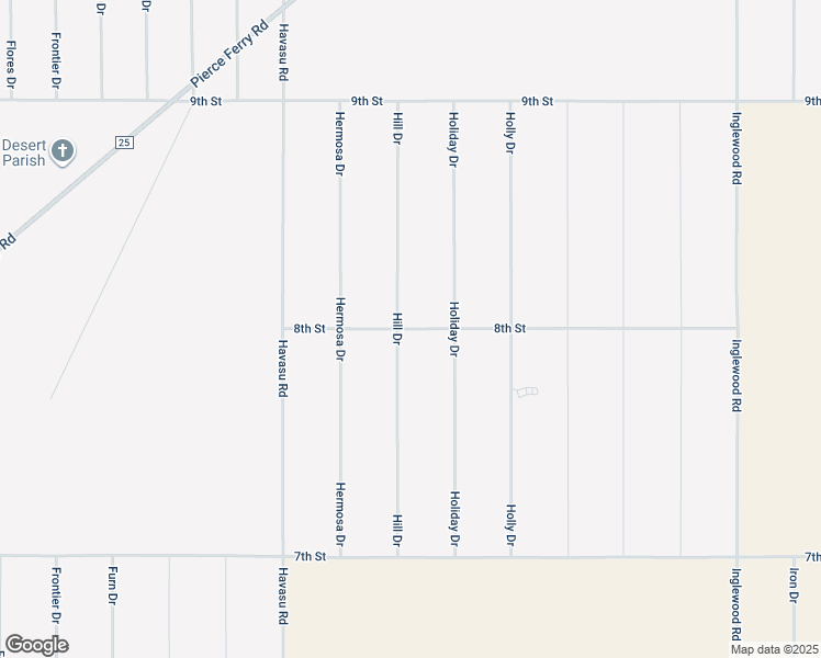 map of restaurants, bars, coffee shops, grocery stores, and more near 8th Street in Dolan Springs