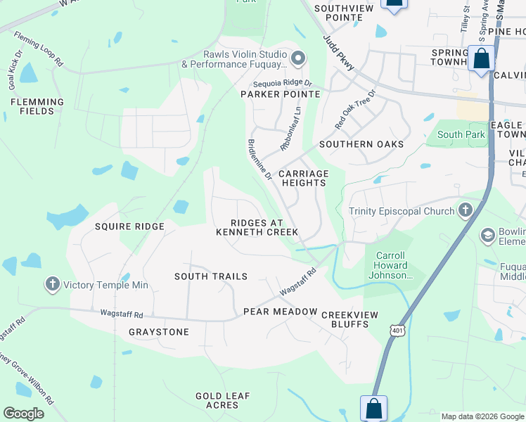 map of restaurants, bars, coffee shops, grocery stores, and more near 841 Stable Fern Drive in Fuquay-Varina