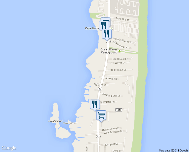 map of restaurants, bars, coffee shops, grocery stores, and more near 25187 Sarah Dr in Dare