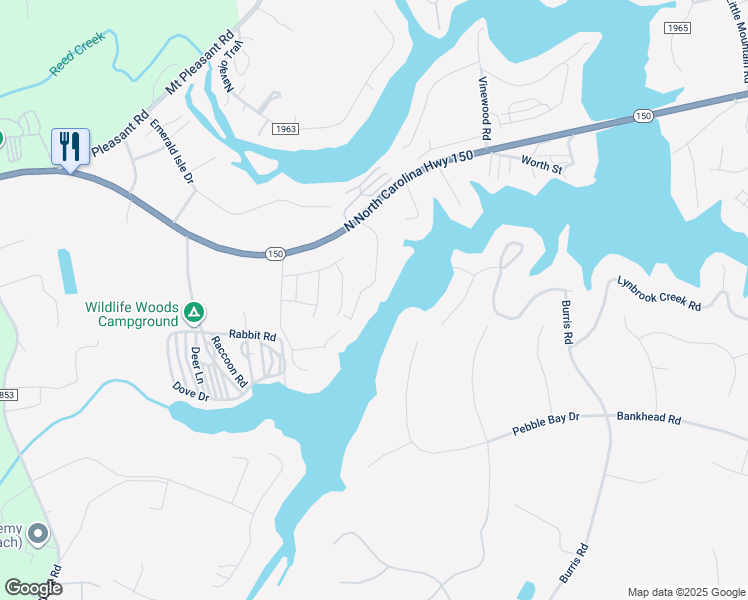 map of restaurants, bars, coffee shops, grocery stores, and more near 4570 Paradise Cove in Lake Norman of Catawba