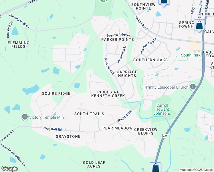 map of restaurants, bars, coffee shops, grocery stores, and more near 408 Wagstaff Road in Fuquay Varina