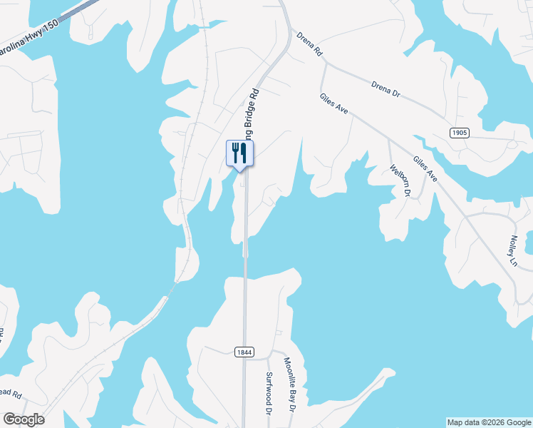 map of restaurants, bars, coffee shops, grocery stores, and more near 7831 Spinnaker Bay Drive in Sherrills Ford