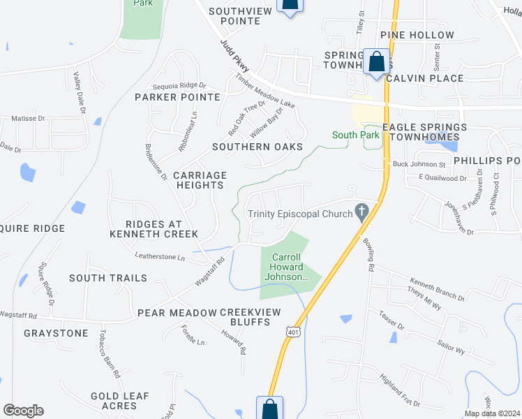 map of restaurants, bars, coffee shops, grocery stores, and more near 620 Prickly Pear Drive in Fuquay-Varina