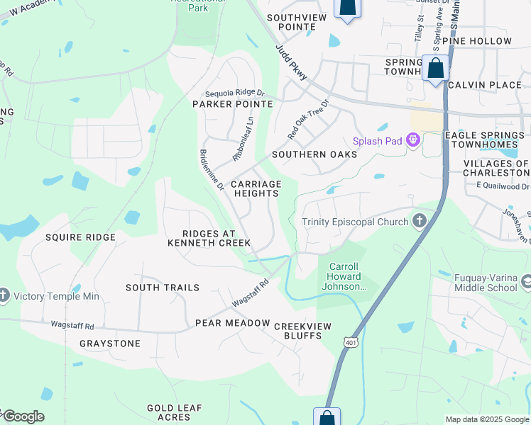 map of restaurants, bars, coffee shops, grocery stores, and more near 1040 Steelhorse Drive in Fuquay-Varina