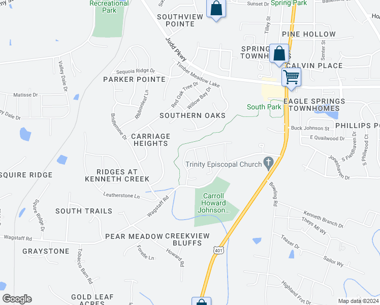 map of restaurants, bars, coffee shops, grocery stores, and more near 609 Cotton Brook Drive in Fuquay Varina