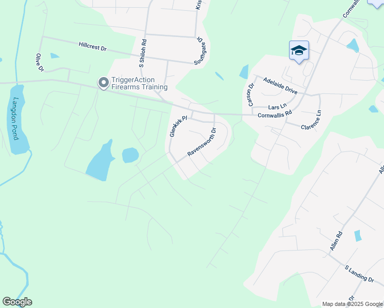 map of restaurants, bars, coffee shops, grocery stores, and more near 235 Ravensworth Dr in Garner