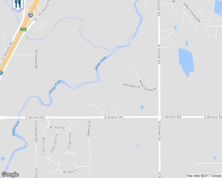 map of restaurants, bars, coffee shops, grocery stores, and more near 5000 Carrington Place in Oklahoma City