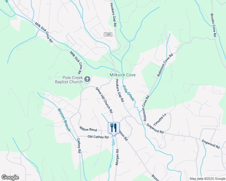 map of restaurants, bars, coffee shops, grocery stores, and more near 49 Windy Canyon Road in Candler