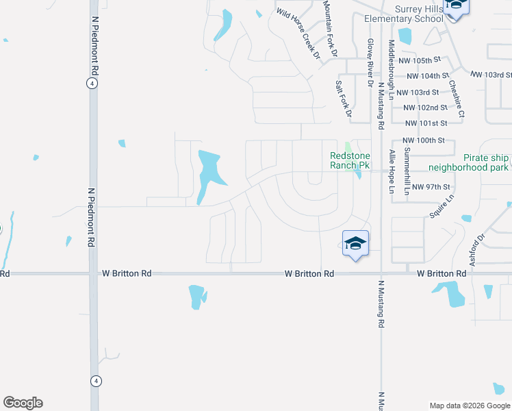 map of restaurants, bars, coffee shops, grocery stores, and more near 9812 Saddle Drive in Yukon