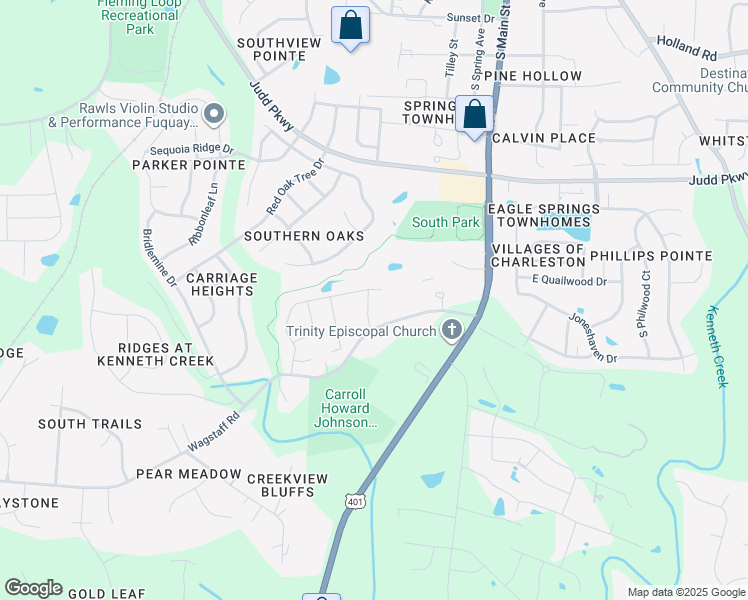 map of restaurants, bars, coffee shops, grocery stores, and more near 913 Arnold Place Drive in Fuquay-Varina