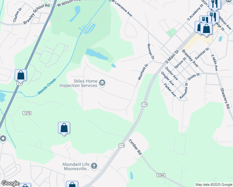 map of restaurants, bars, coffee shops, grocery stores, and more near 138 Montrose Drive in Mooresville