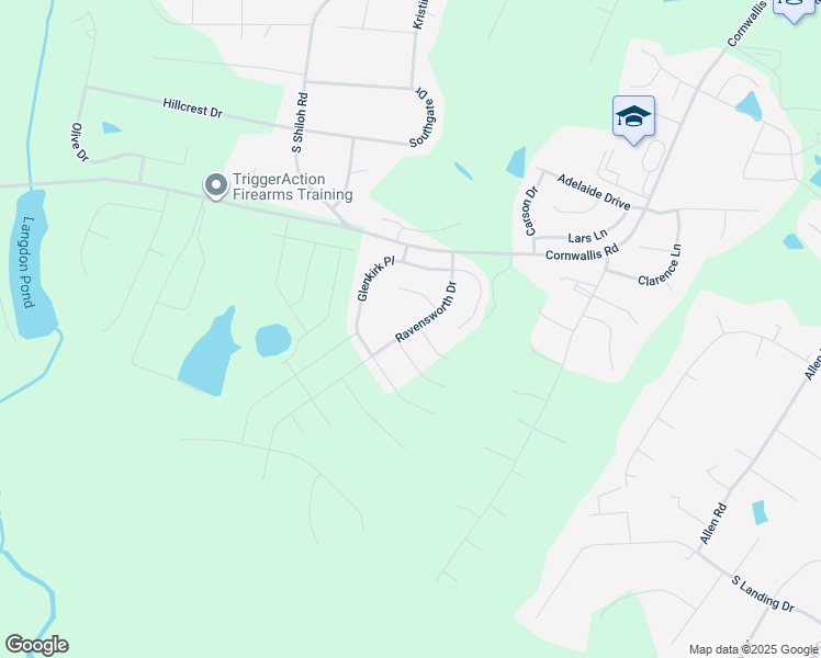 map of restaurants, bars, coffee shops, grocery stores, and more near 235 Ravensworth Dr in Garner