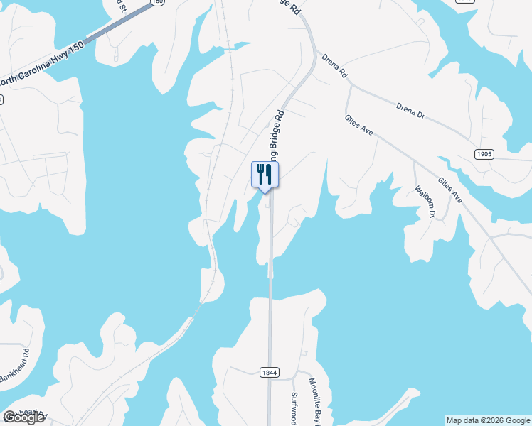 map of restaurants, bars, coffee shops, grocery stores, and more near 4515 Slanting Bridge Road in Sherrills Ford