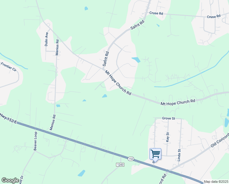 map of restaurants, bars, coffee shops, grocery stores, and more near Mount Hope Church Road in China Grove
