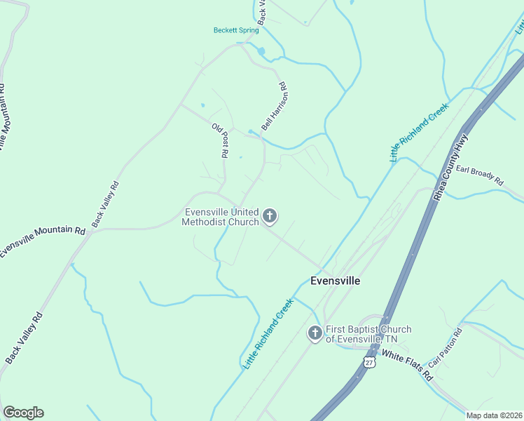 map of restaurants, bars, coffee shops, grocery stores, and more near 130 Joyce Lane in Evensville