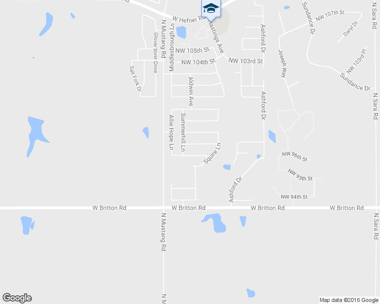 map of restaurants, bars, coffee shops, grocery stores, and more near 11301 Northwest 96th Street in Yukon