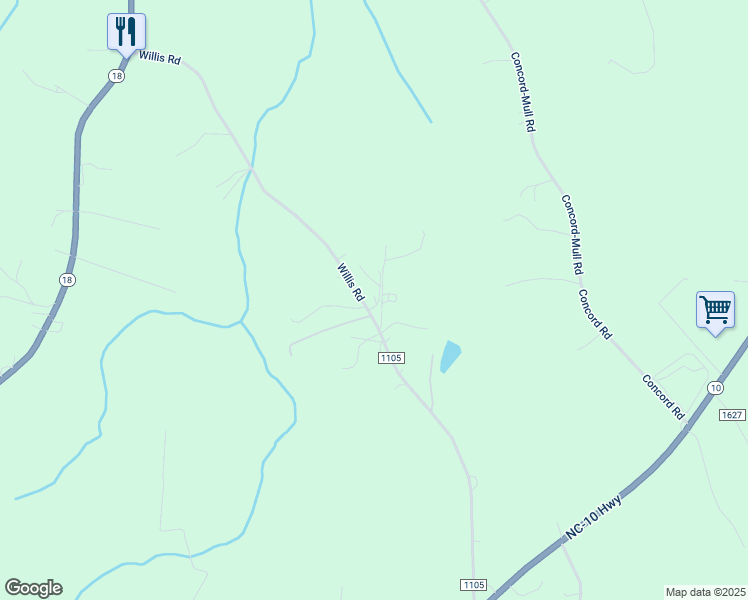 map of restaurants, bars, coffee shops, grocery stores, and more near 9168 Willis Road in Vale