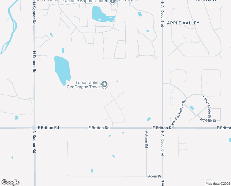 map of restaurants, bars, coffee shops, grocery stores, and more near 6721 East Britton Road in Oklahoma City