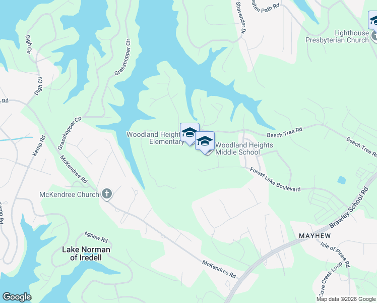 map of restaurants, bars, coffee shops, grocery stores, and more near 288 Forest Lake Boulevard in Mooresville