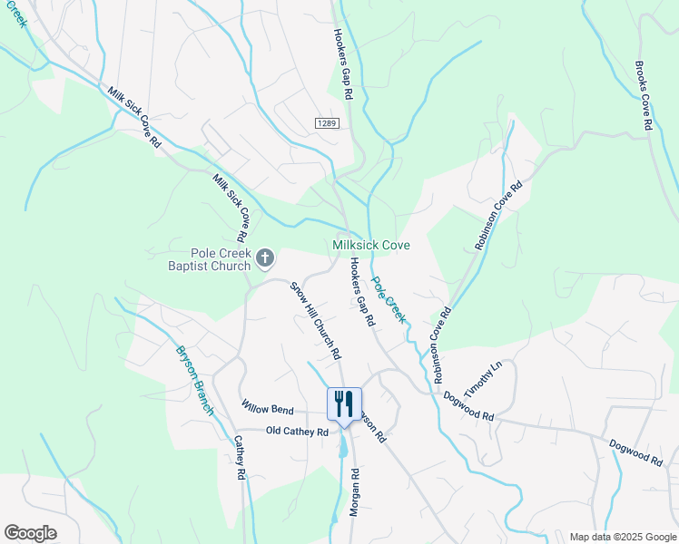 map of restaurants, bars, coffee shops, grocery stores, and more near 49 Windy Canyon Road in Candler