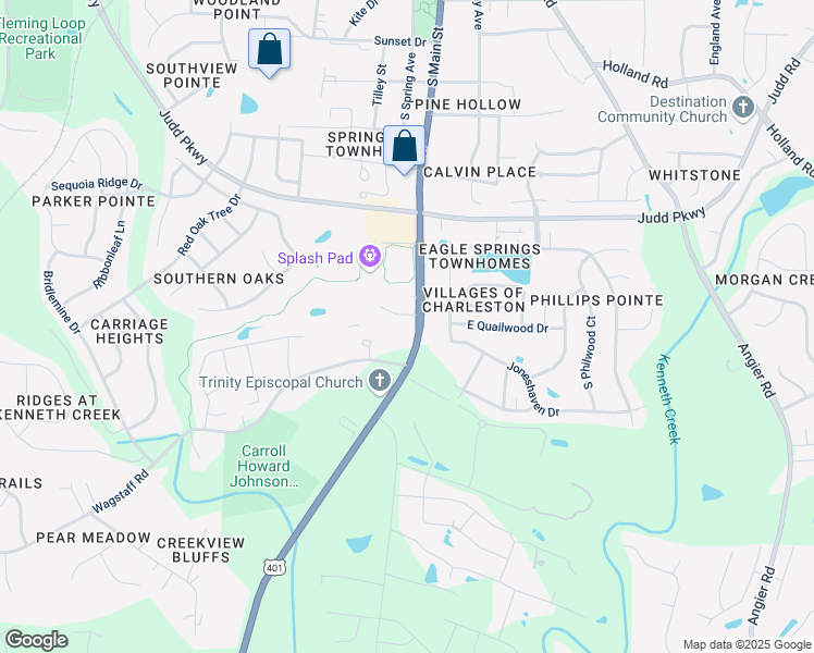 map of restaurants, bars, coffee shops, grocery stores, and more near 1014 South Main Street in Fuquay-Varina