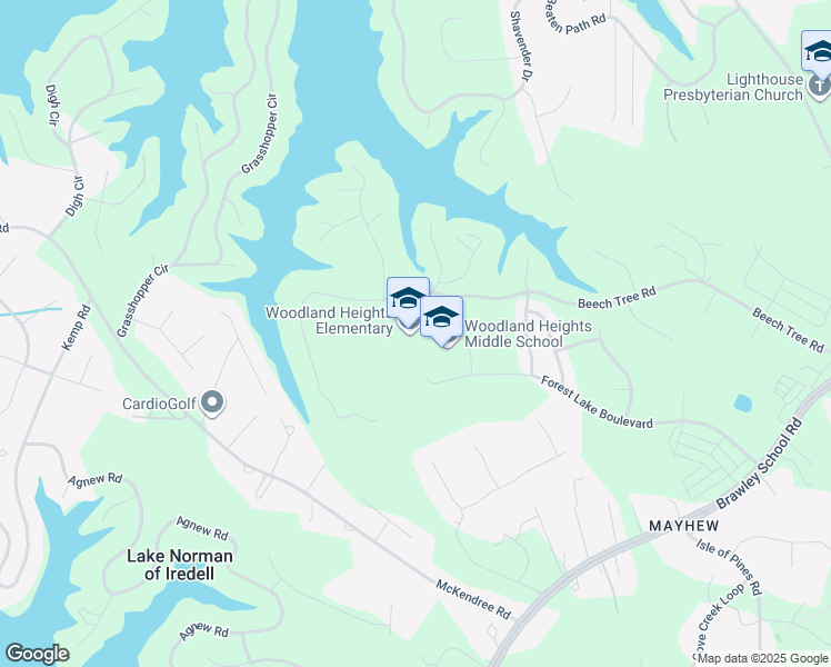 map of restaurants, bars, coffee shops, grocery stores, and more near 288 Forest Lake Boulevard in Mooresville