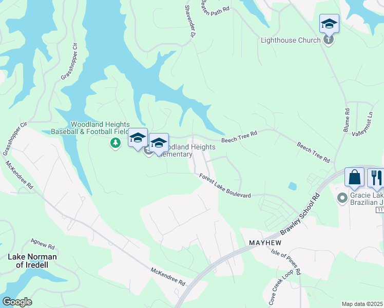 map of restaurants, bars, coffee shops, grocery stores, and more near Yellowbell Road in Mooresville