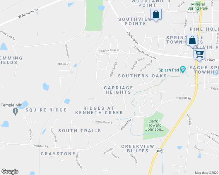map of restaurants, bars, coffee shops, grocery stores, and more near 923 Red Oak Tree Drive in Fuquay Varina