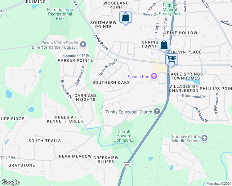 map of restaurants, bars, coffee shops, grocery stores, and more near 305 Timber Meadow Lake Drive in Fuquay-Varina