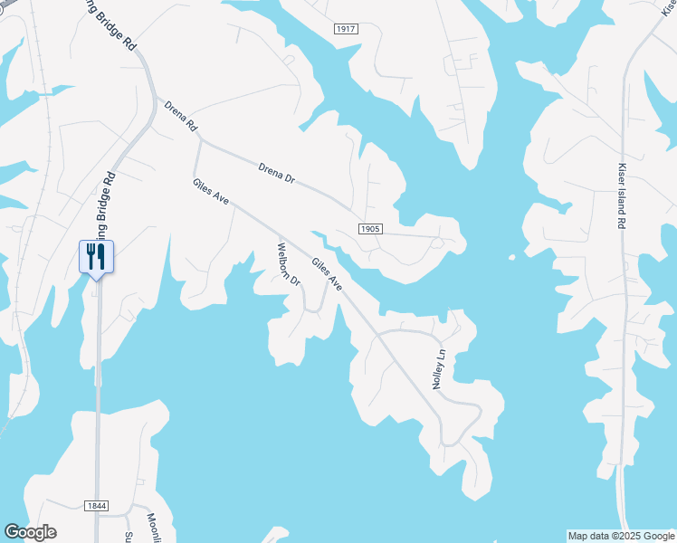 map of restaurants, bars, coffee shops, grocery stores, and more near 4528 Giles Avenue in Sherrills Ford