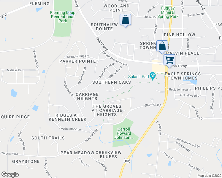 map of restaurants, bars, coffee shops, grocery stores, and more near 222 Timber Meadow Lake Drive in Fuquay Varina