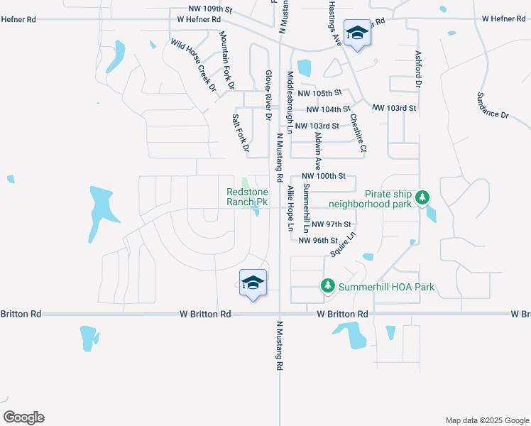 map of restaurants, bars, coffee shops, grocery stores, and more near 9900 Glover River Drive in Yukon