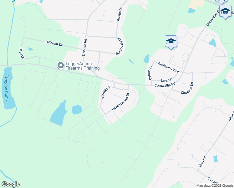 map of restaurants, bars, coffee shops, grocery stores, and more near 76 Lisburn Ct in Garner