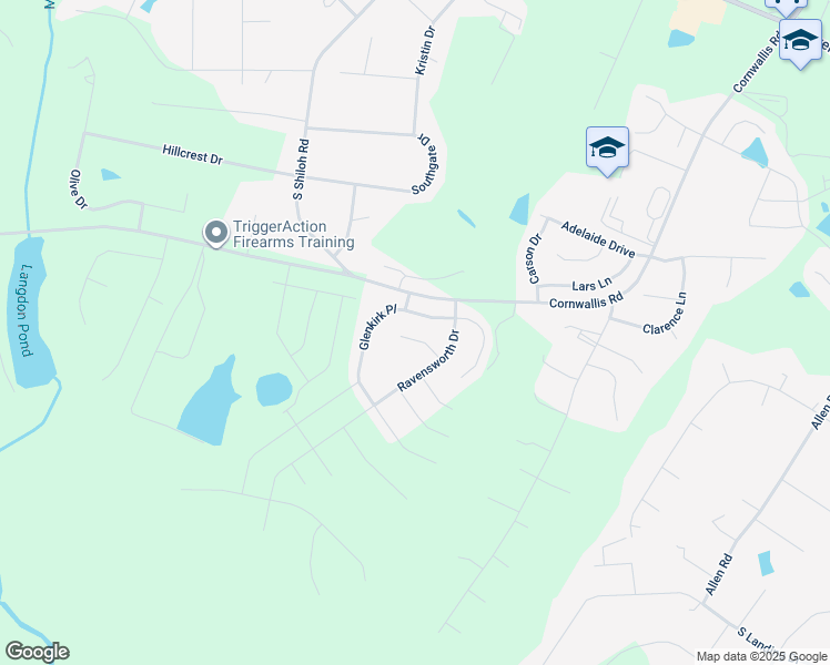 map of restaurants, bars, coffee shops, grocery stores, and more near 76 Lisburn Ct in Garner