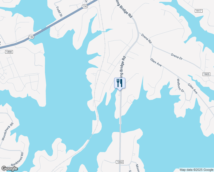 map of restaurants, bars, coffee shops, grocery stores, and more near 4516 Enoch Drive in Sherrills Ford