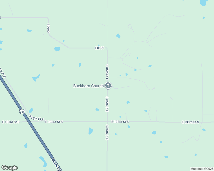 map of restaurants, bars, coffee shops, grocery stores, and more near 13100 85th Street in Muskogee