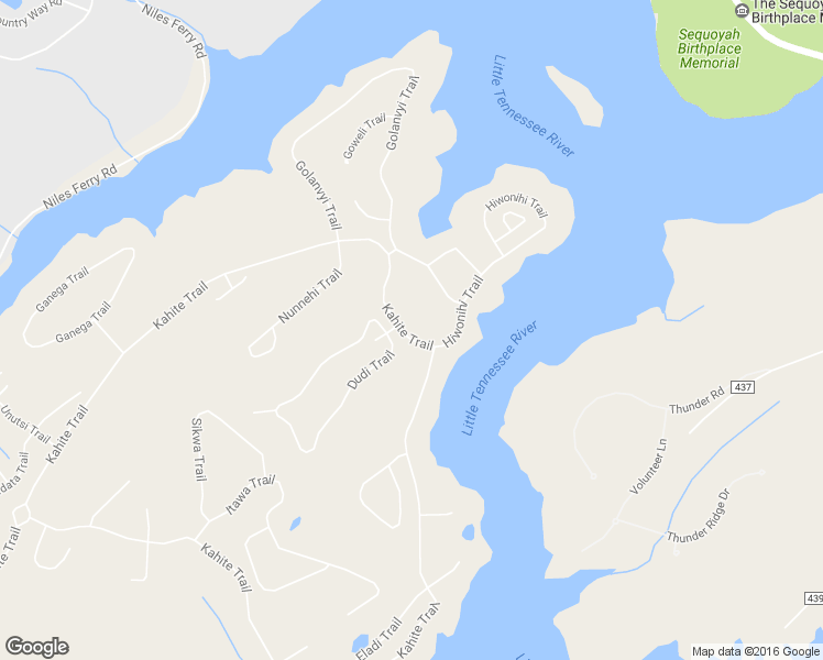 map of restaurants, bars, coffee shops, grocery stores, and more near 827 Kahite Trail in Vonore