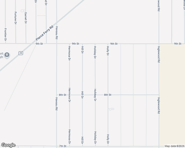 map of restaurants, bars, coffee shops, grocery stores, and more near 15353 Holiday Drive in Dolan Springs