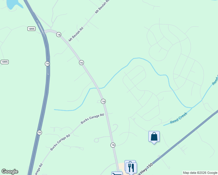 map of restaurants, bars, coffee shops, grocery stores, and more near 5648 South NC 16 Highway in Maiden