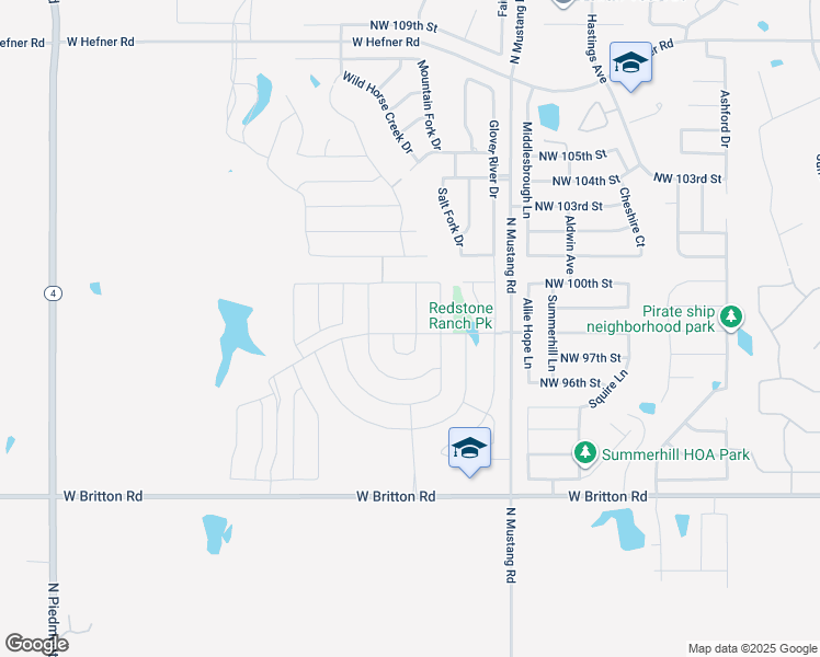 map of restaurants, bars, coffee shops, grocery stores, and more near 9901 Ruger Road in Yukon