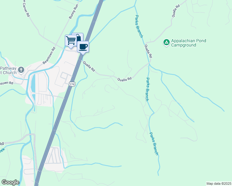 map of restaurants, bars, coffee shops, grocery stores, and more near 57 Minerva Drive in Waynesville