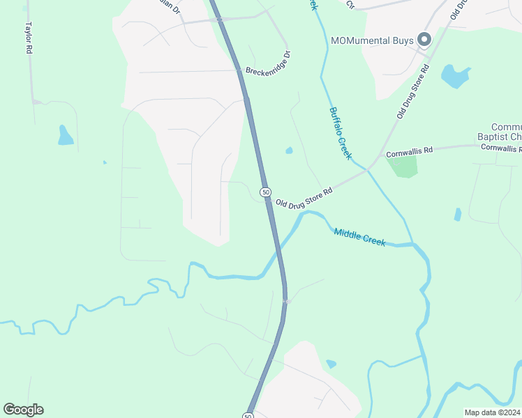 map of restaurants, bars, coffee shops, grocery stores, and more near 15 Buckeye Trail in Garner