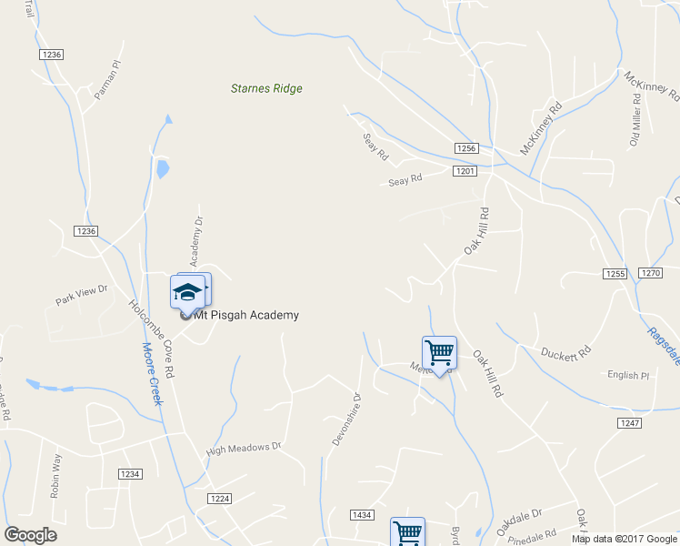 map of restaurants, bars, coffee shops, grocery stores, and more near 126 Red Berry Trail in Buncombe County