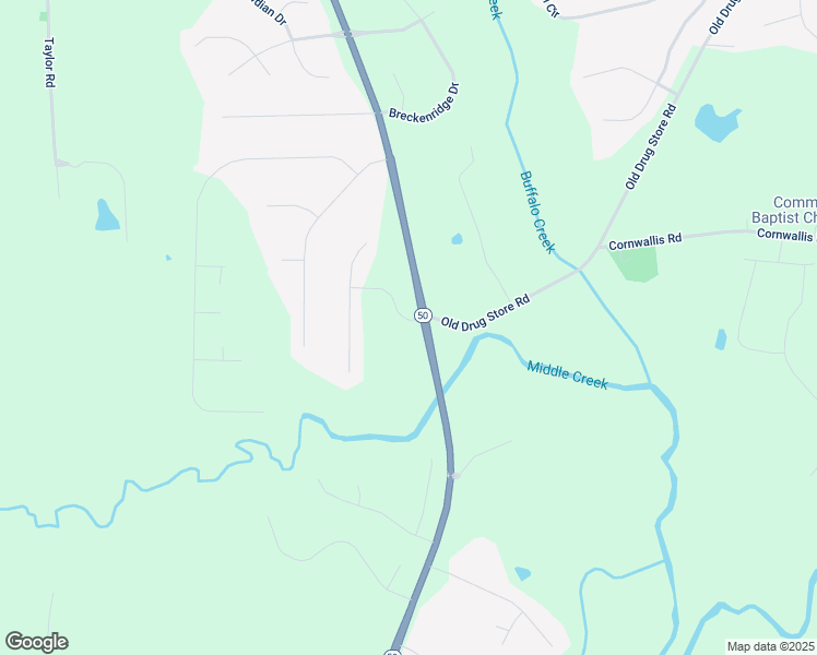map of restaurants, bars, coffee shops, grocery stores, and more near 15 Buckeye Trail in Garner