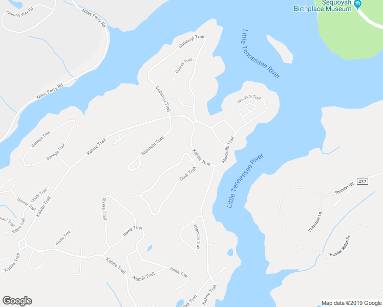 map of restaurants, bars, coffee shops, grocery stores, and more near 102 Dudi Trail in Vonore