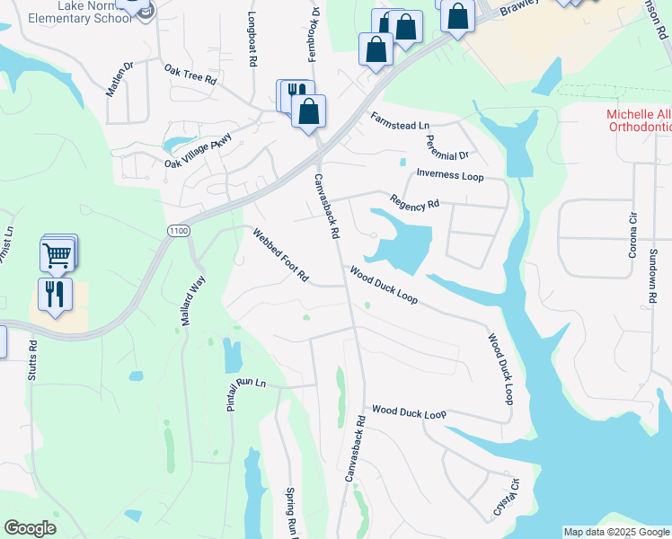 map of restaurants, bars, coffee shops, grocery stores, and more near 178 Canvasback Road in Mooresville