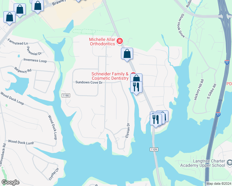 map of restaurants, bars, coffee shops, grocery stores, and more near 123 Mooreland Road in Mooresville
