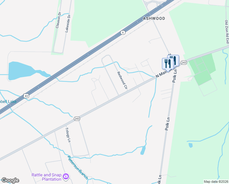 map of restaurants, bars, coffee shops, grocery stores, and more near 804 Redwood Circle in Columbia