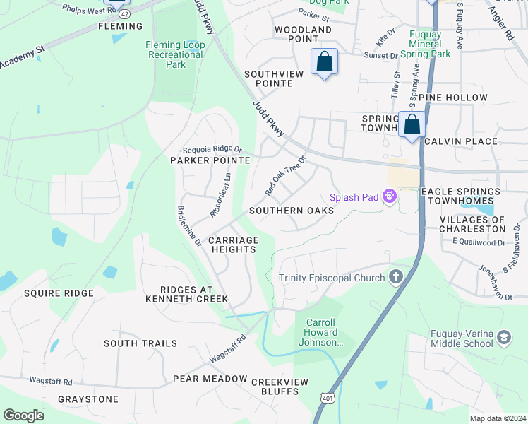 map of restaurants, bars, coffee shops, grocery stores, and more near 836 Willow Bay Drive in Fuquay-Varina