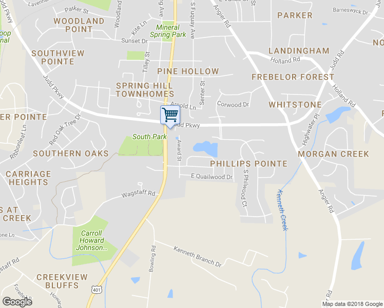 map of restaurants, bars, coffee shops, grocery stores, and more near 821 New Charleston Drive in Fuquay Varina